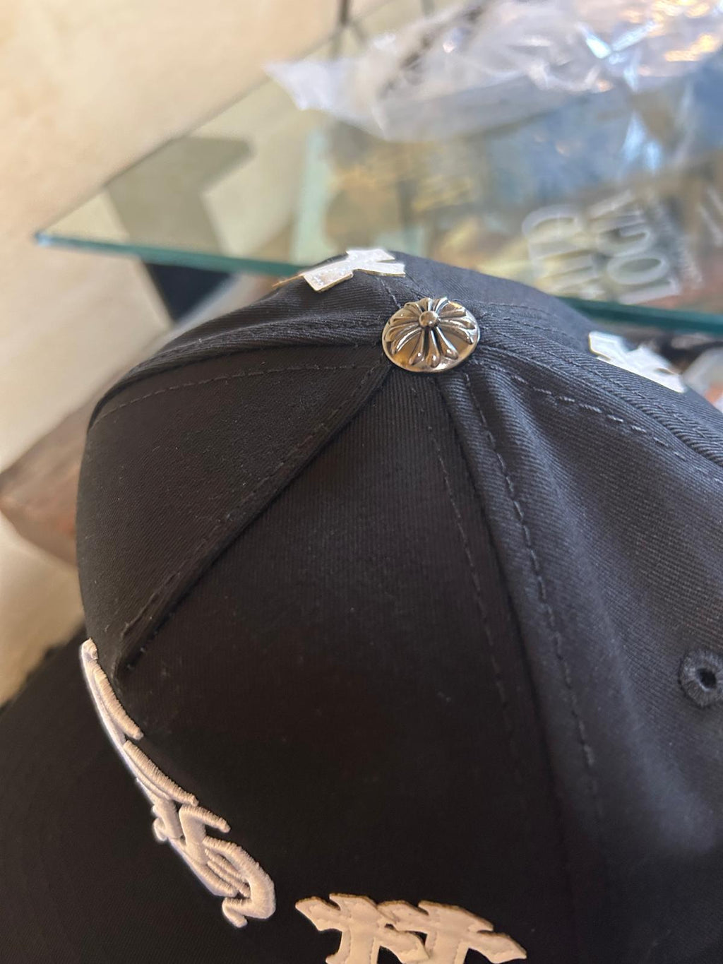 Baseball Cap Black Chrome Hearts